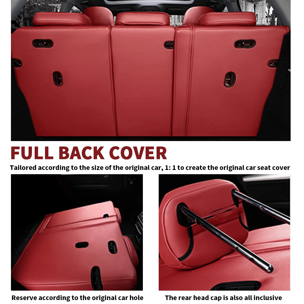 Muchkey Leather Car Seat Cover Front Rear Car Seat Cushion Cover For