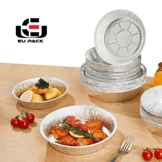 8 Inch Reusable Disposable Pie And Pizza Roasty Baking Round Aluminium Foil Cake Pan With Paper