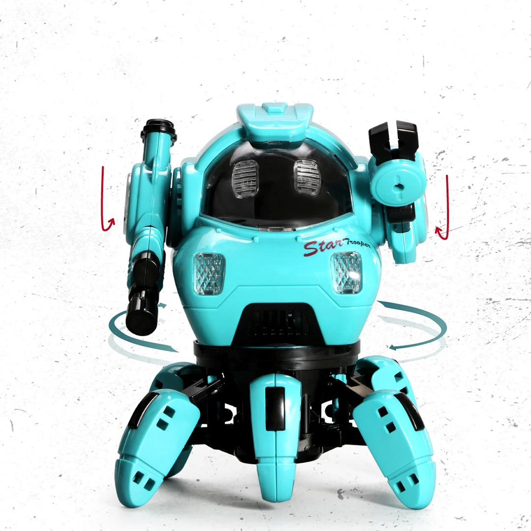 Star Police Toy Robots Six Legs Design Sing and Dance Electric Hexapod Robot With Light and Music Boy Girl Toy Gifts