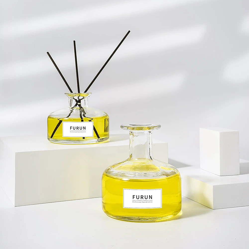 Black Clear Reed Diffuser Bottle Round Flat Empty 200ml 350ml Aroma Diffuser Bottle Fragrance and Package