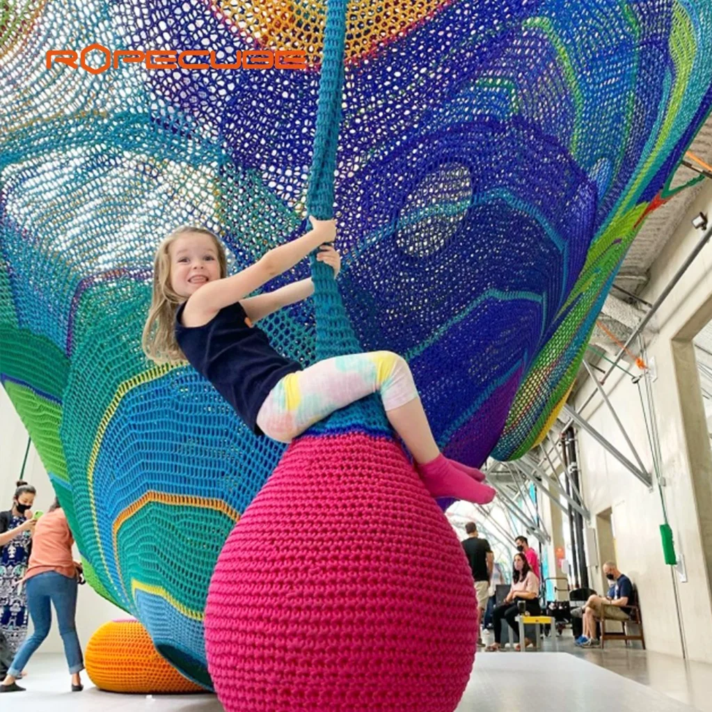 Crochet Rope Swing Ball for Play Center Kids Indoor Playground Equipment