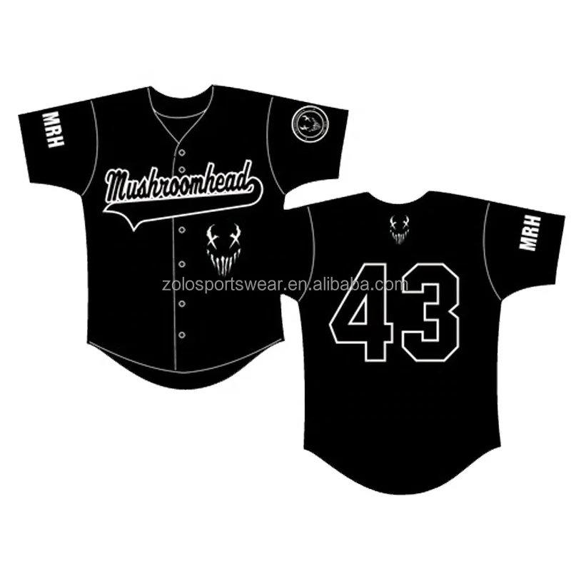 Source Customized Sublimated Blank Black Baseball Jersey on m.