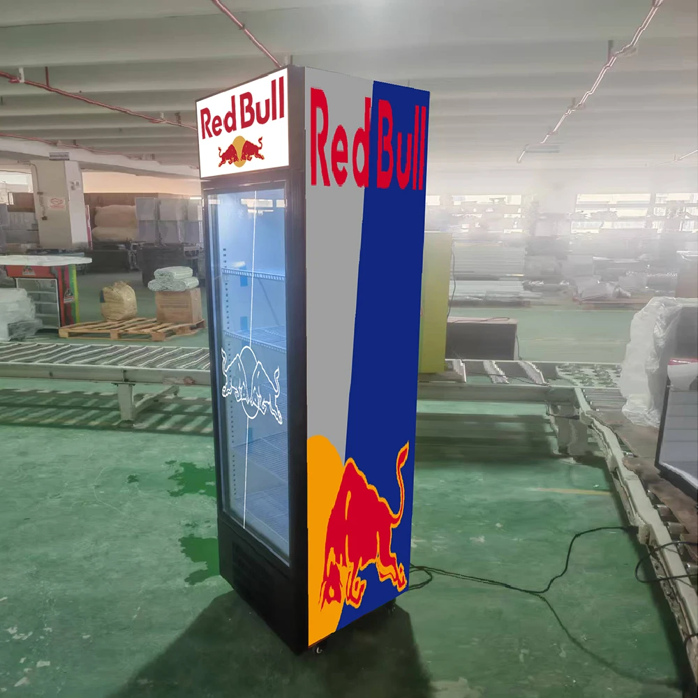 235L Glass Door Nevera Red Bull - Single-Temperature Refrigerator