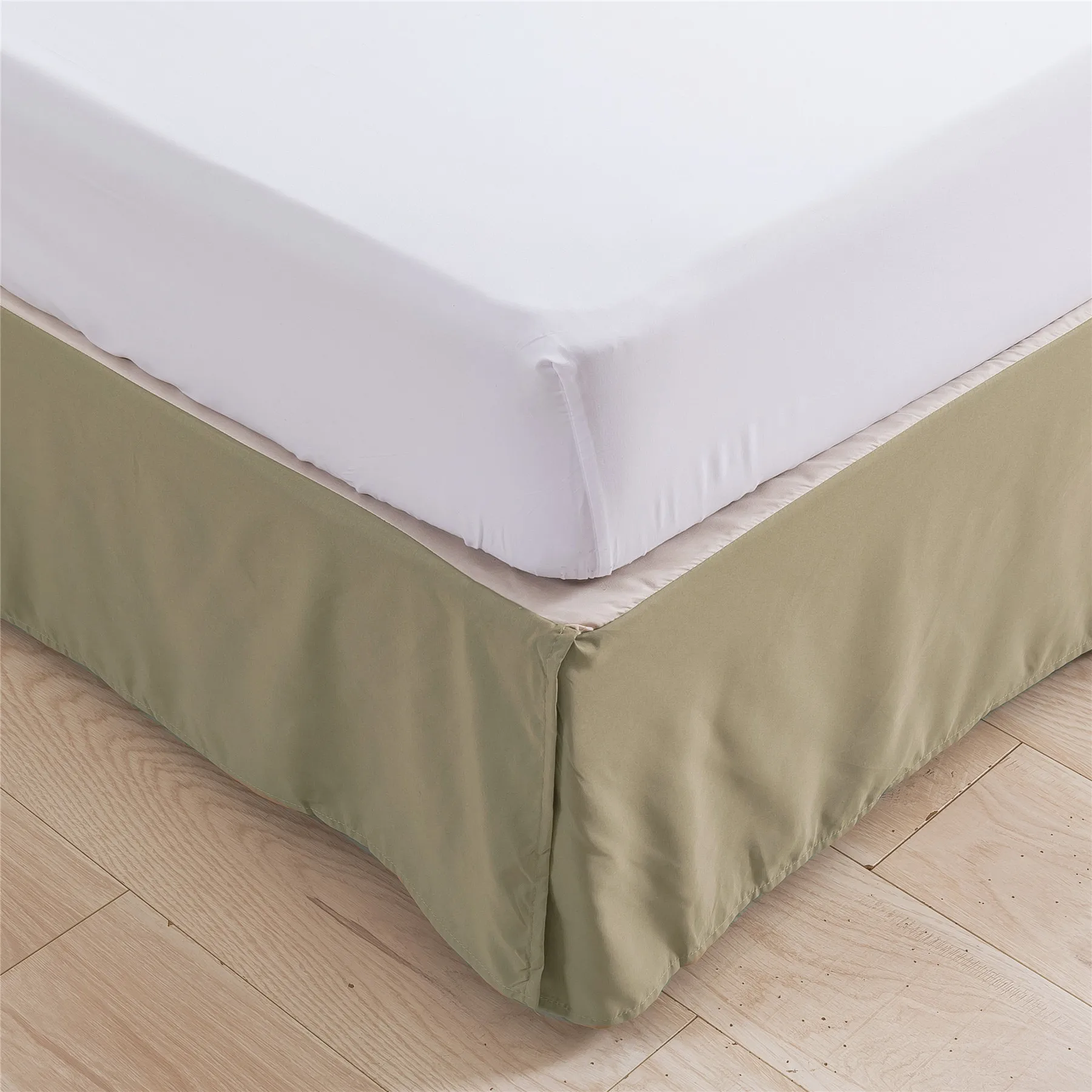 High Quality Luxury Pleated Polyester Bed Sheet Bedskirt Ruffle Brown