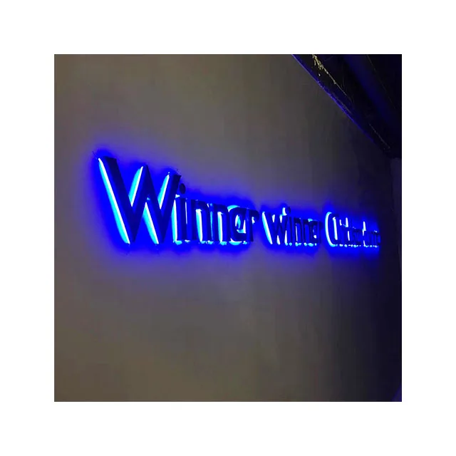 3D LED Stainless Steel Backlit Channel Letters Sign Light Wall Logo Signage Sign Custom 3D Led Letter Sign