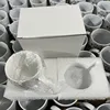 Taza blanca, algodón perlado personalizado, caja blanca.