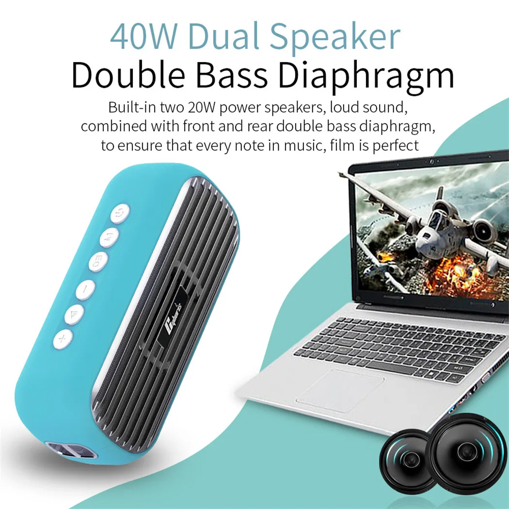 T5 Pro Speakers Storage Clearance 40W Power Retro Style Classical Blue Tooth Wireless Boombox