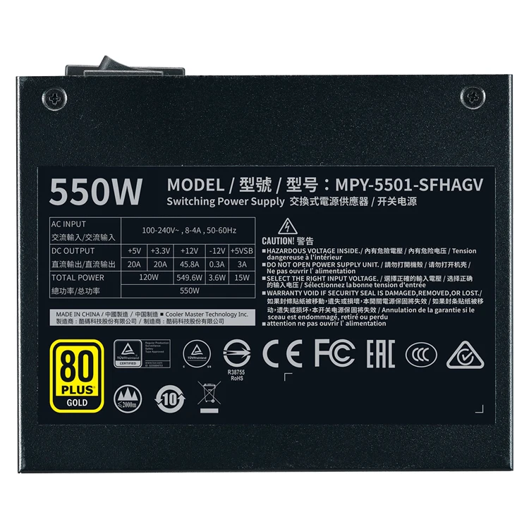 CoolerMaster V550 550W SFX Gold Modular Power Supply - 80 Plus