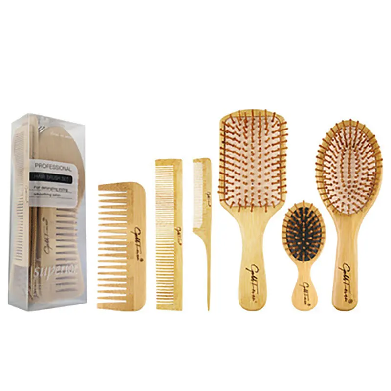 phyllostachys pubescens wood handle Hair Brush SetRound Handle Comb  Mosquito coil shape comb Styling