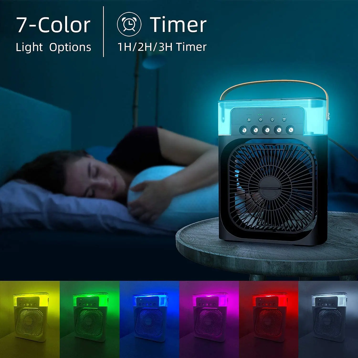 Portable Desktop Cooling Fan With 3 Speed Settings For Home_voghion.com