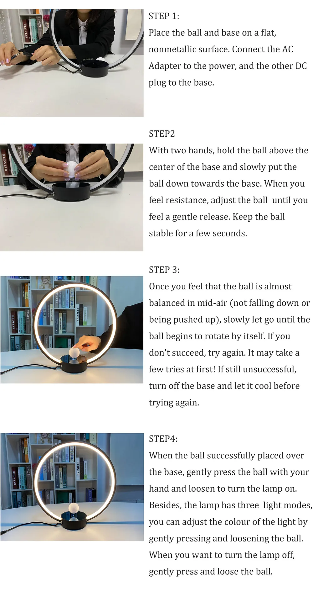 New design Magnetic levitation Circlo Light Color  RGB Colors Bedroom Home Decoration Led Table Lamp