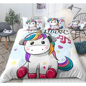 Modern Cartoon Pattern Colourful Printing Egyptian Cotton Duvet Cover Custom Bedding Set for Kids