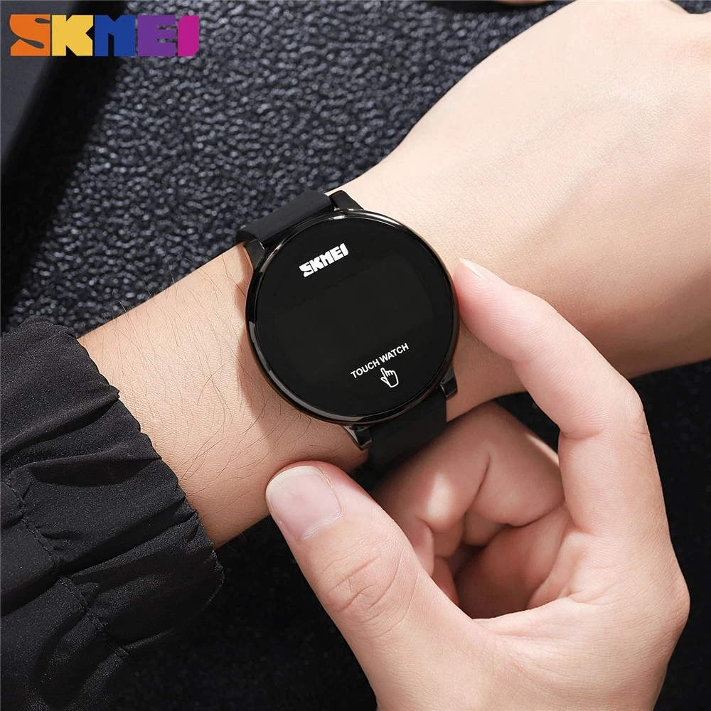 Skmei 1842 GroBhandel Golden Universe Digitaluhr kosten gunstige Silikon band Touchscreen Kalender ultra schlanke Casual Armbanduhr