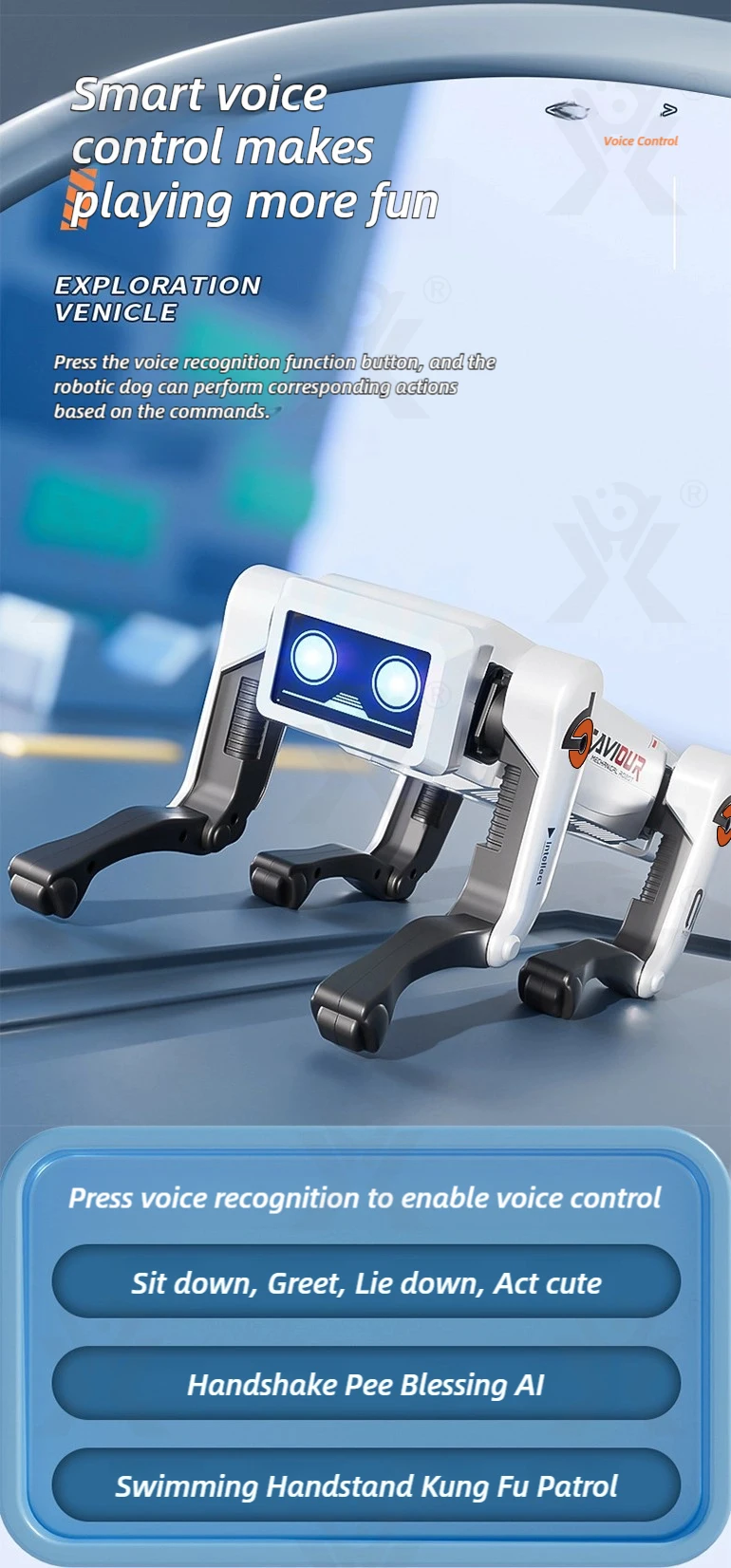 Chengji Kids Programming Interactive Rc Robot Toys Educational Lighting Music Voice-controlled Intelligent Ai Dog for Kids
