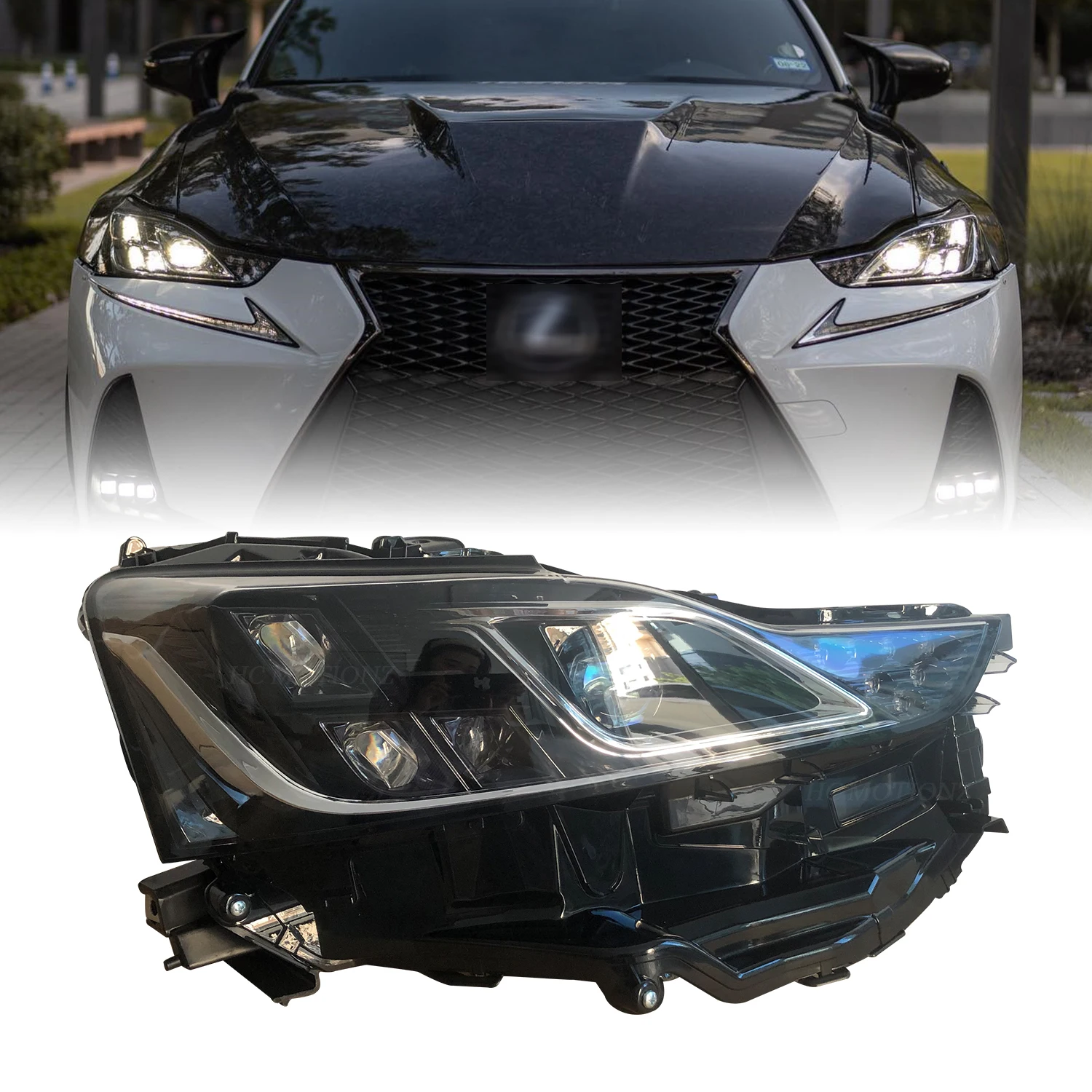HCMOTIONZ Factory Assembly LED Headlights High Quality Plug Play Front Lights for 2017-2020 Lexus IS250 300h 350 F Models