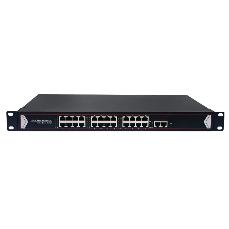 12V 24V PoE Switch 16*10/100Mbps 24V Non-standard PoE Switch with 2 Gigabit Uplink 1U Rackmount details