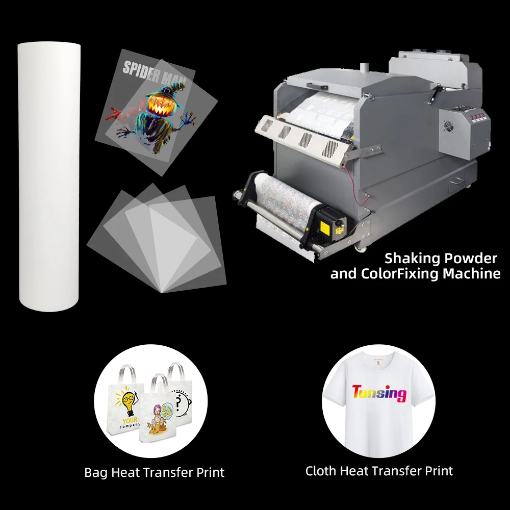 2022 DTF Film Roll Hot Peel Double Side Matte Heat Transfer Printing PET Film T Shirt DTF Prints