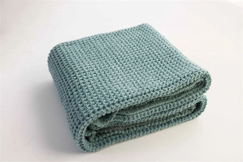 Hot selling 100% microfiber plush fuzzy waffle knit throw for home decoration sofa  NR supplier