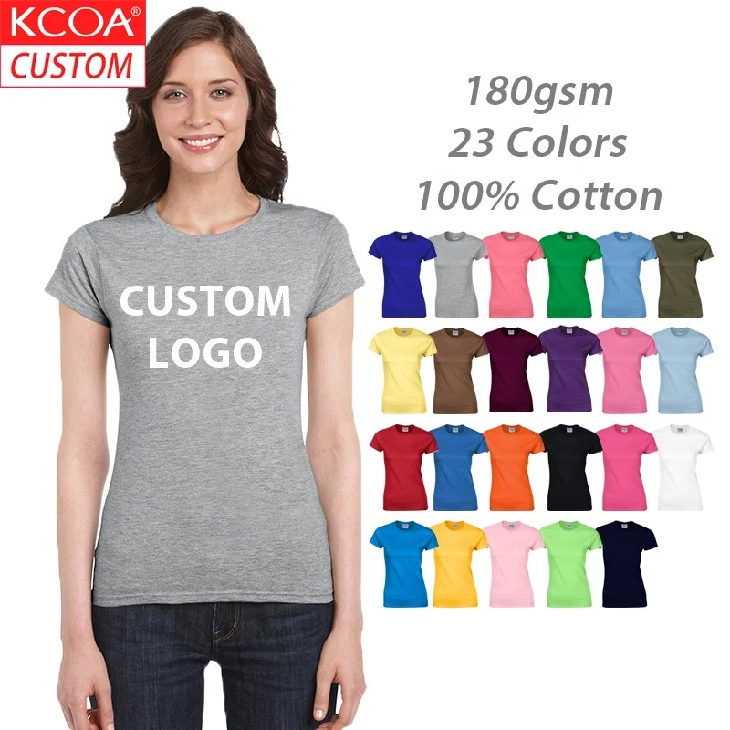 In Stock Casual Multi Color Plain T Shirt T Shirts in Bulk for Girls