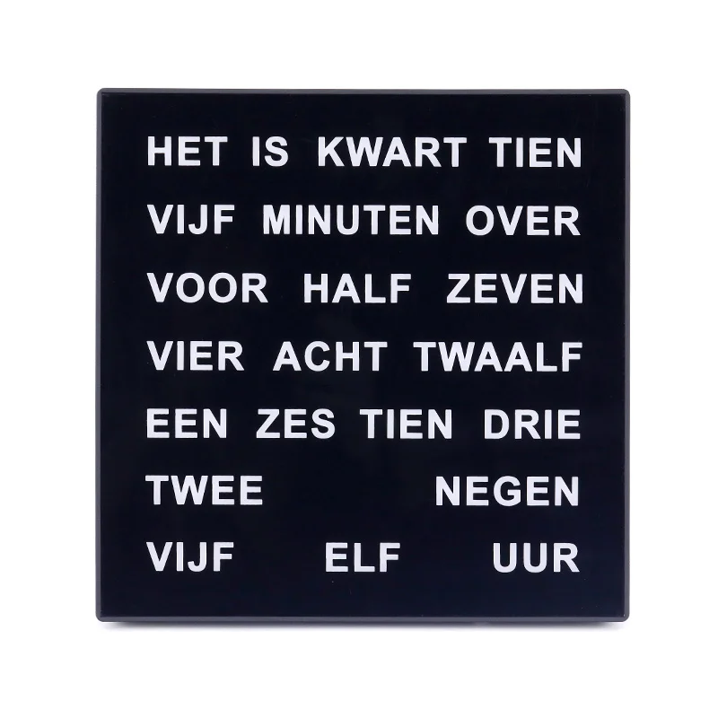 Vintage Unique Design Customized Language Wall Wording Clock Home Decor Dutch French German Table Electronic Word LED Clock