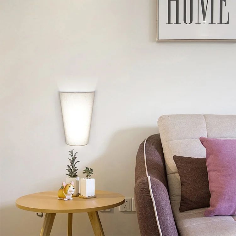 Fabric Shade Single Head Wall Lamp Bedside Lights Reading Outlet Switch USB Port Hotel Bed Wall Lamp Fixture