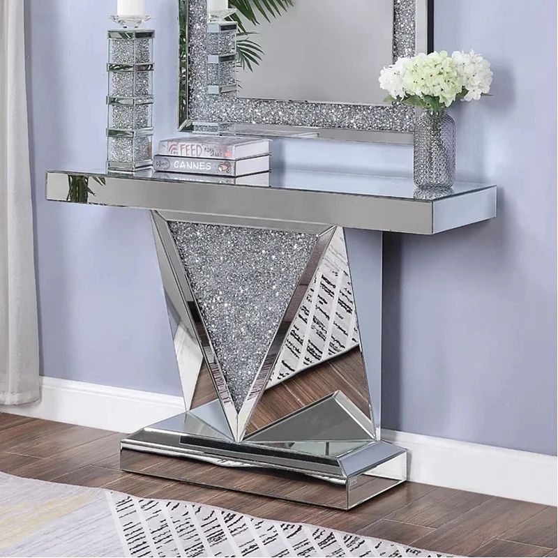 venetian mirrored lamp table