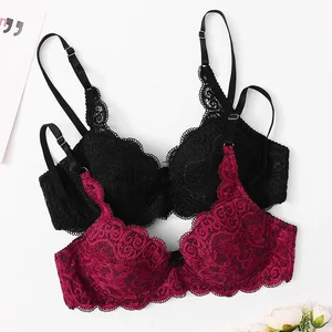 Floral Lace Scalloped Women Comfortable Sexy Lace Bra