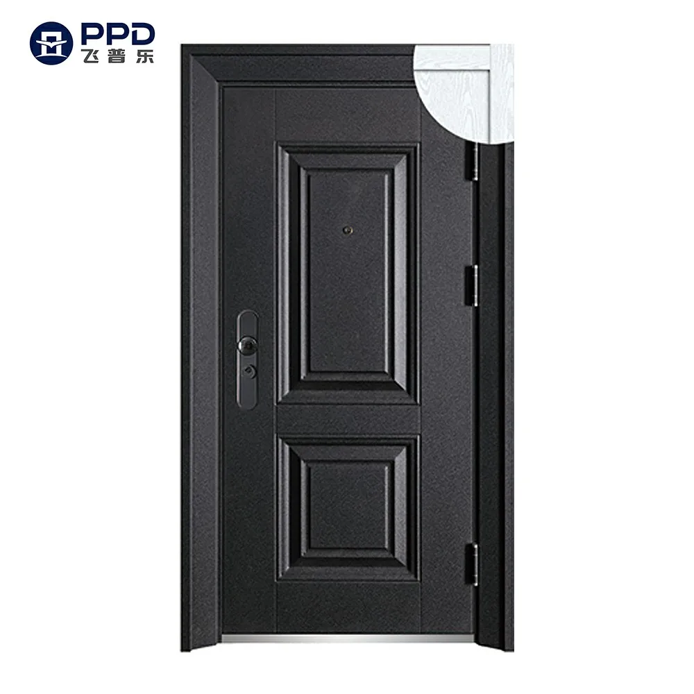 PPD Modern Style Factory Price Metal Security Door Exterior Security Entry Door