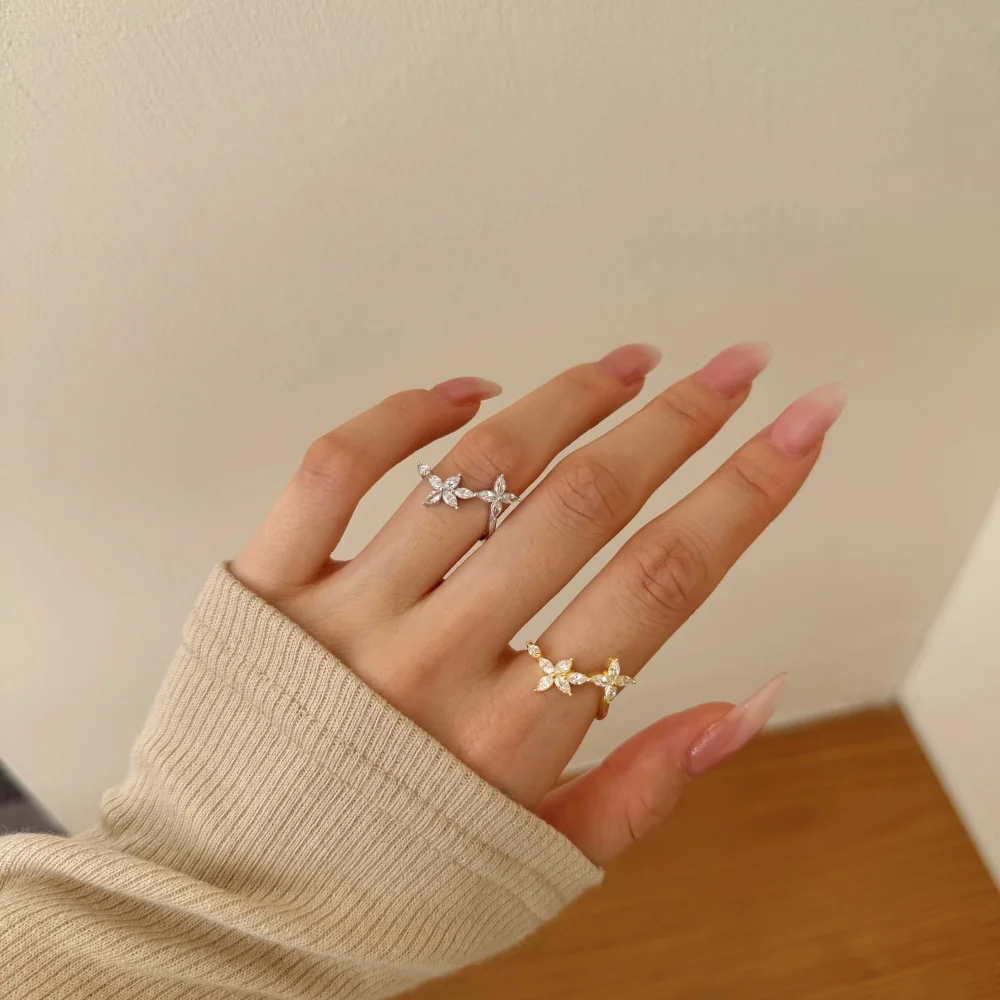 KAKODIY new launch open adjustable ring 925 Sterling Silver butterfly shape 5A zirconia female bride fashion ring detail 1