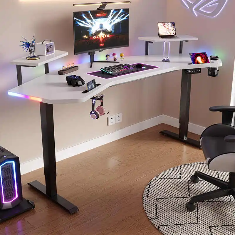 E-sports Metal Desk Carbon Fiber Wing Shaped Gaming Desk Home Office Multifunctional Anc aperçu 4
