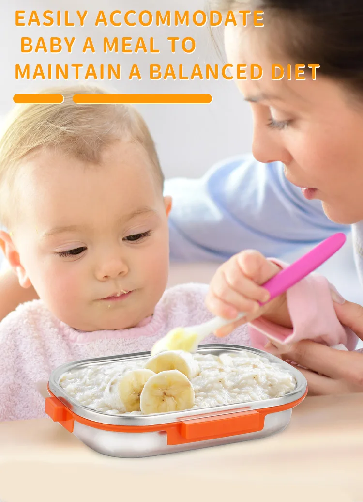 Stainless Steel Food Containers For Kids Portable Tiffin Lunch Box Leakproof Metal Meal Prep