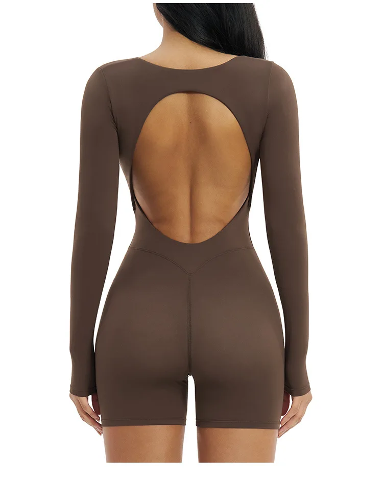 Yoga Jumpsuit Large Collar Hollow-out Beautiful Back Fitness Clothing Running Sports Spo