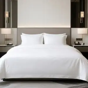 100% Cotton Woven 60 Thread Count 400TC Plain Style Super King Size All-Season Duvet Cover Set