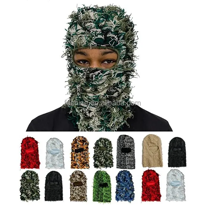 Wholesale Knitted Balaclava One Hole Full Face Wool Knitted Grassy ...