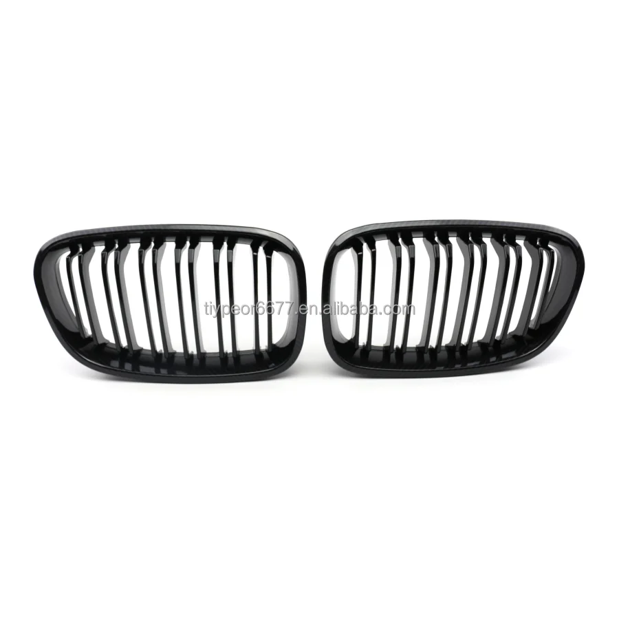 product tiypeor kidney grills abs gloss black carbon look three   color plated silver front grilles for bmw 1 series f20 2012   2014-9