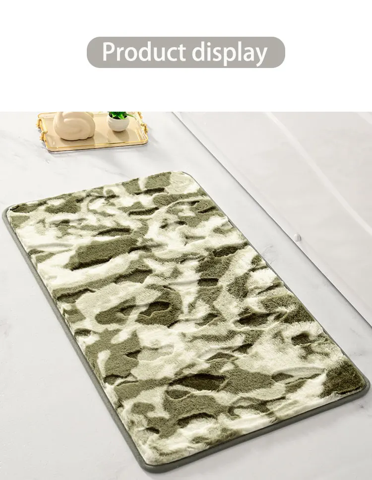 New Design Faux Rabbit Fur Bathroom Rug Mats Super Water Absorbent Bath Rugs Floor Mat Bathroom Mat supplier