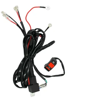 Manufacturers wholesale motorcycle LED switch harness retrofit LED spotlights working lights one tow two line group
