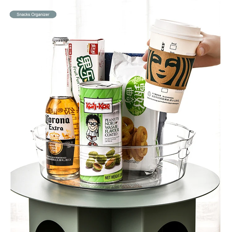 360 Degree Plastic Rotating Turntable Lazy Susan With Handle Dining ...