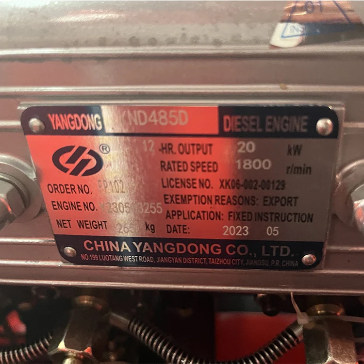 Factory Price Powered by Yangdong 3 Phase 20 Kw Diesel Generador Soundproof 25 Kva Generator