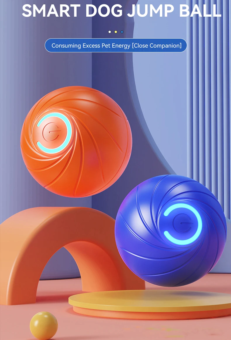 Pet Interactive Toy Automatic Rolling Dog Ball Electric Smart Bouncing Ball Pet Training Fashion Plastic Self Moving Toy