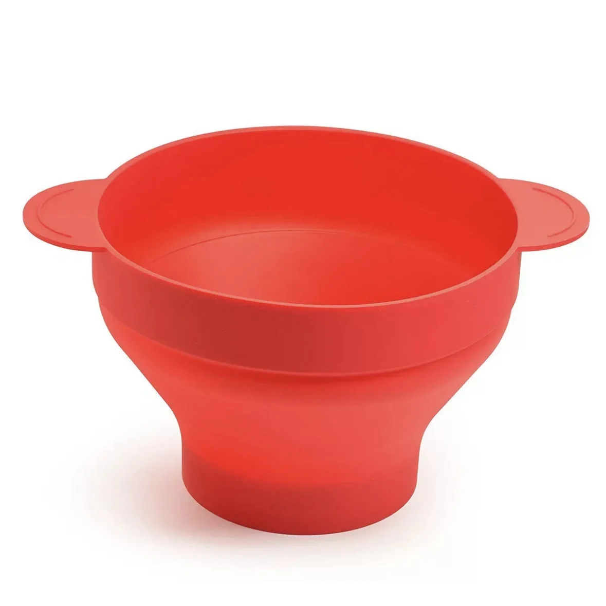 Hot Sale BPA Free Silicone Microwave Popcorn Popper Portable Collapsible Dishwasher Safe Bowl Utensils Plastic Handle Hand Forks