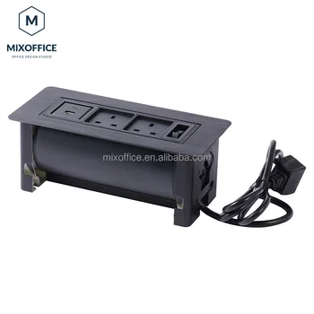 New Arrival Electrical Outlet Modular Box British Standard Black  Motorized Flip Socket