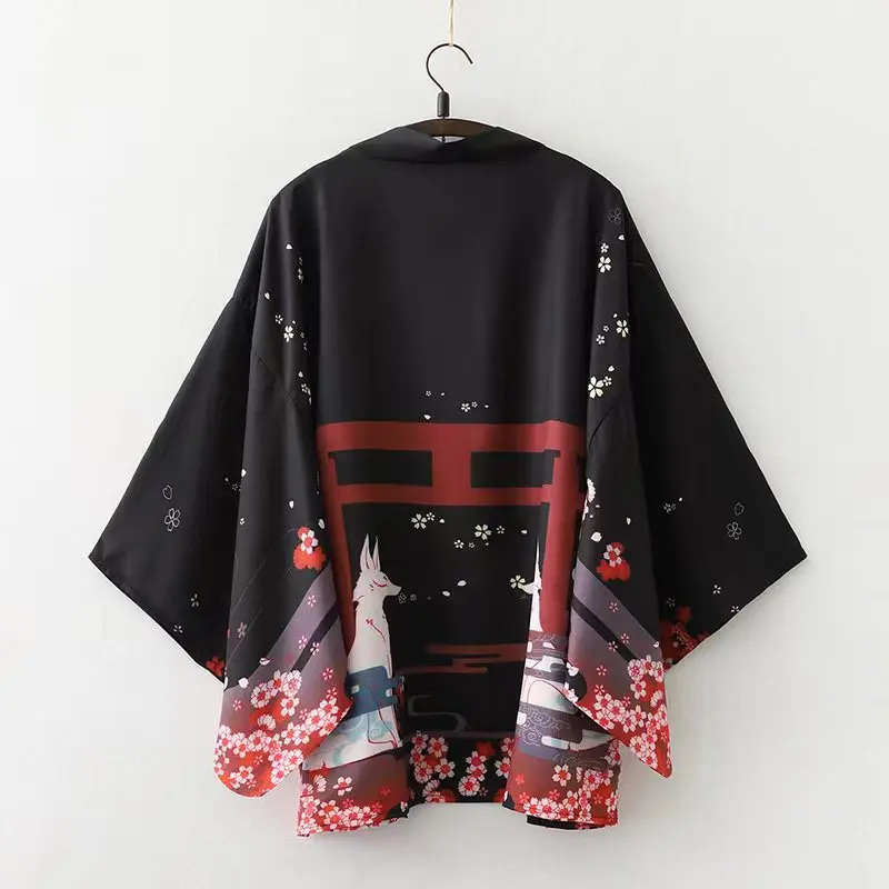 Multiple Types Japanese Style Dragon Print Traditional Kimono Men Anime Kimono Open Front Coat