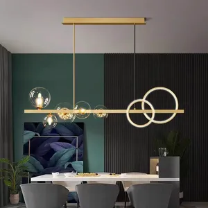 Nordic Restaurant Chandelier Modern Simple Creative Personalized Lighting Long Magic Bean 2026 New Net Red Bubble Lamp