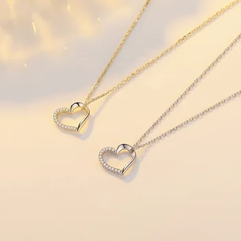 heart shape Valentine design 925 Sterling Silver Choker Necklace Jewelry For Women Girls