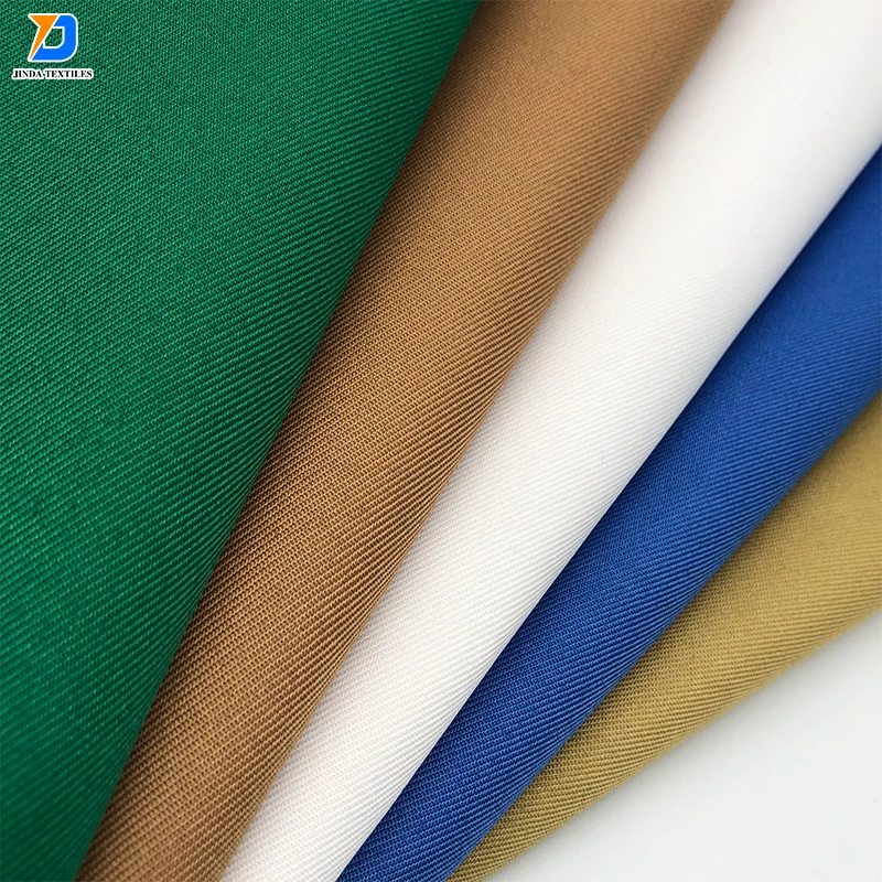 Ткань Jinda хорошего качества TC 80/20 полиэстер Текстиль Тканое платье костюм хаки цвет габардин и холщовые