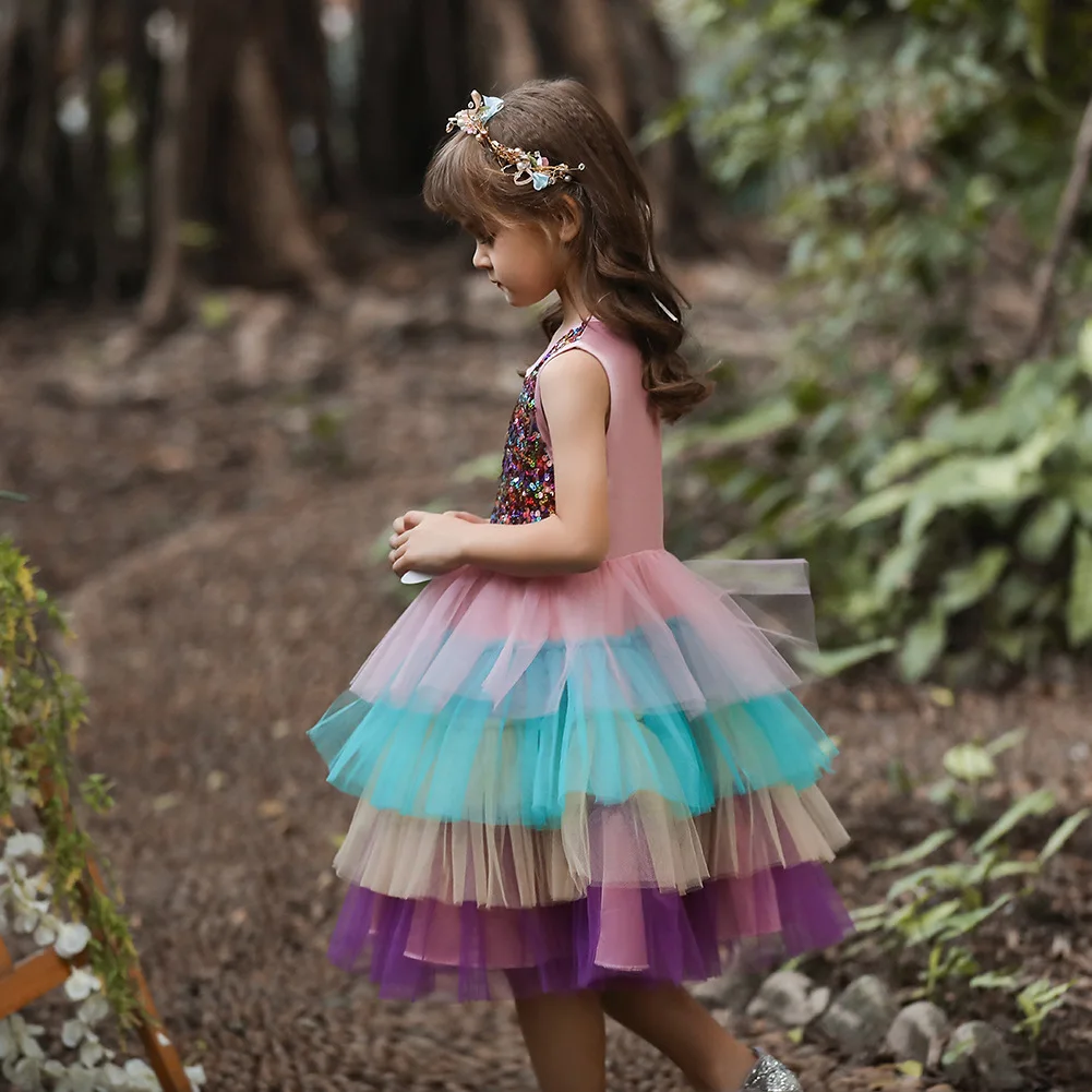 birthday rainbow tulle dress Birthday Girl Tulle Dress 2T