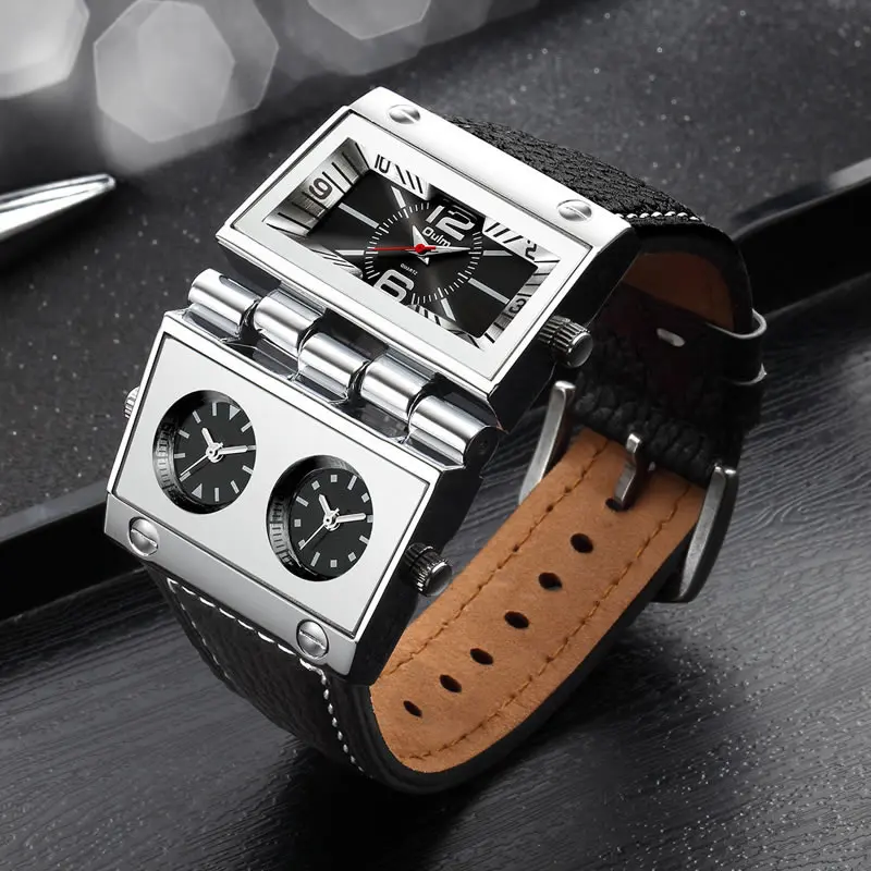 Oulm 9525 Watch - Stylish Multi-Time Zone Quartz Men's Watch