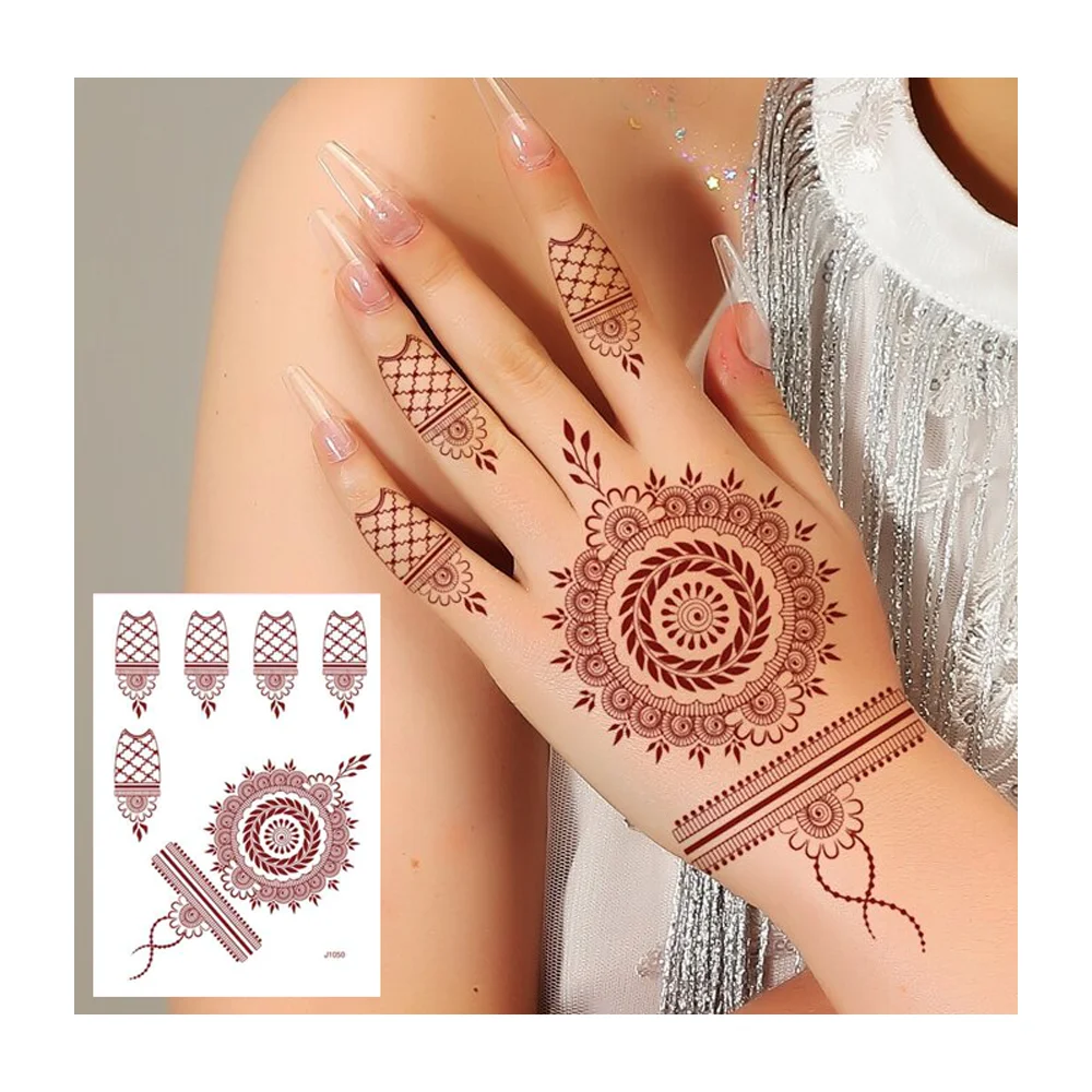 Henna Sticker Tattoos for Hand Waterproof Temporary Tattoos for Women Fake  Tattoo Body Art Flower Mehndi Hena Tatoo - AliExpress