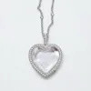 Collar con caja de corazón de diamantes - Caja vacía de plata